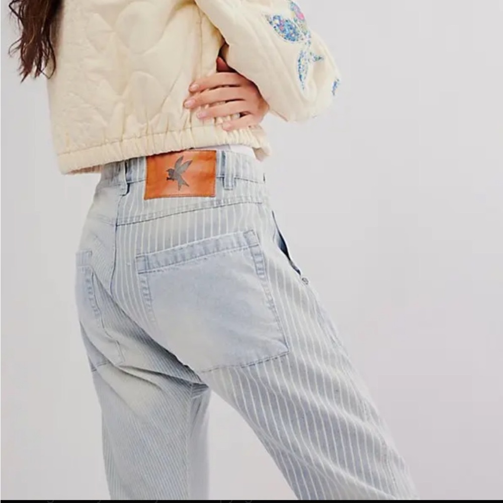 One Teaspoon Light Blue Striped Jeans